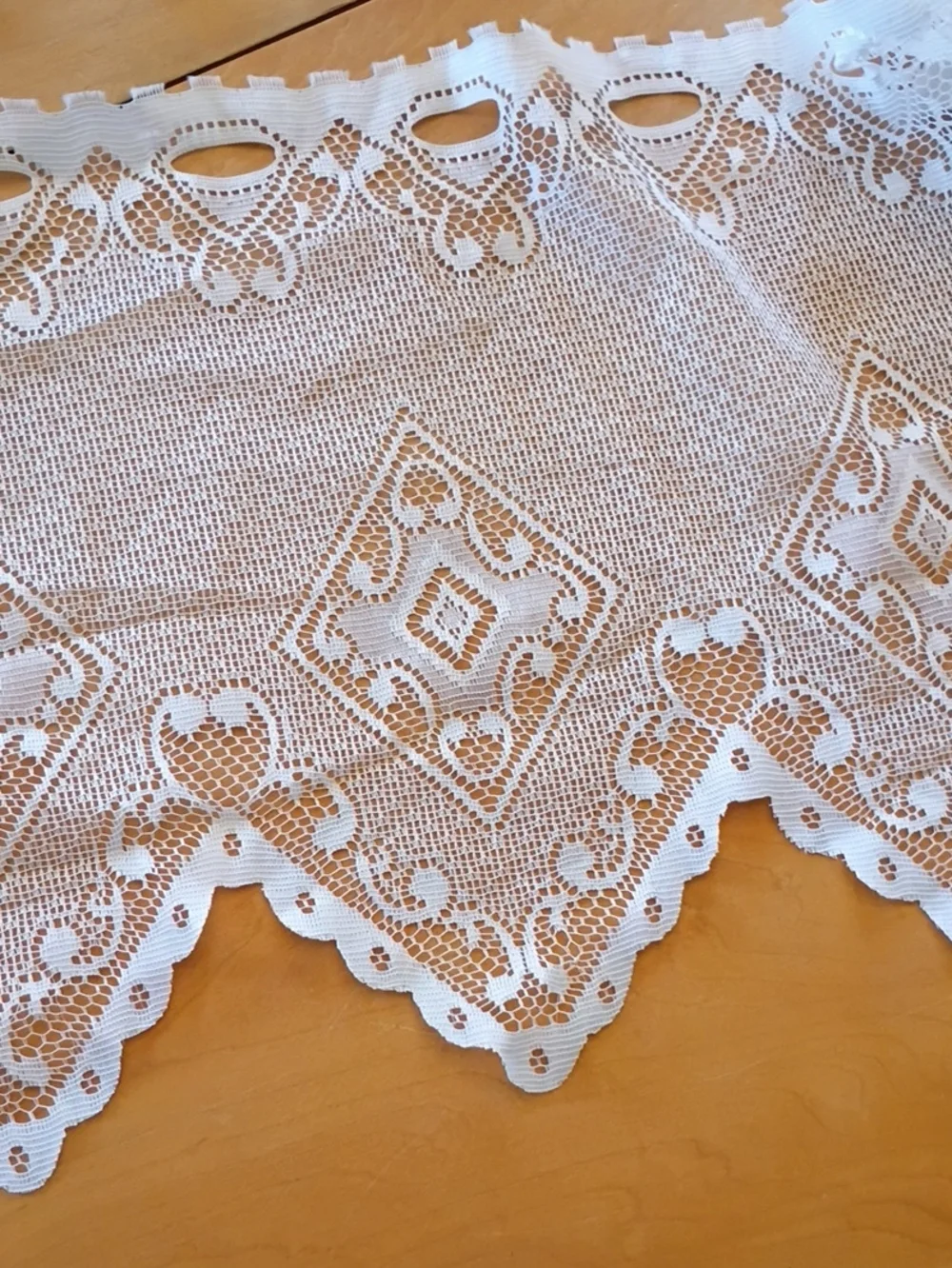 White Crochet Lace Valance Curtain Panel